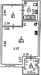 Студия, 39.8 м², 5/8 этаж, ЖК «Апарт-отель Вальсет»