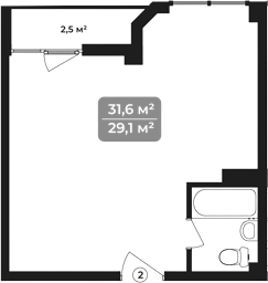 Объект, 31.6 м², 11/11 этаж, ЖК «Море»