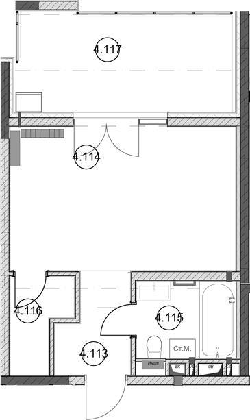 Студия, 28.3 м², 4/5 этаж, ЖК «Эден Ривьера»