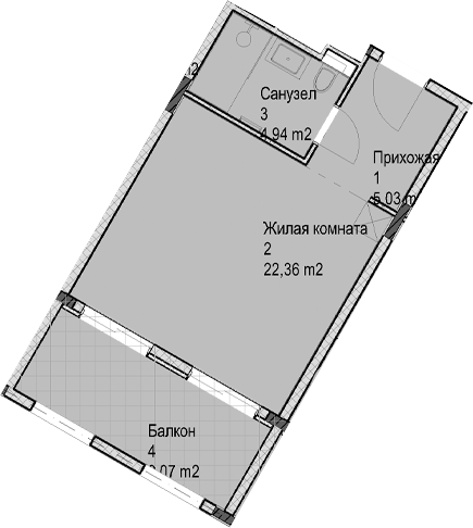 Студия, 32.3 м², 4/6 этаж, ЖК «Гостиничный комплекс Николай 1»