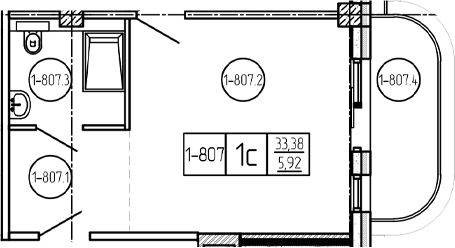 Продается 1-комн. квартира, 33.18 м²