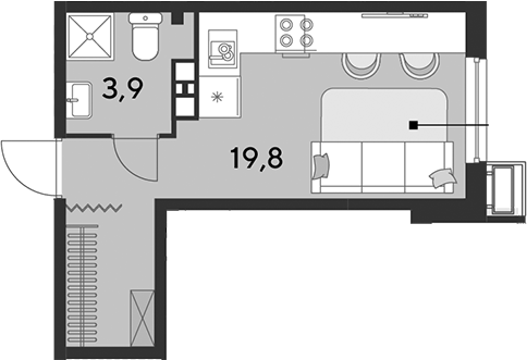 Студия, 23.7 м², 7/18 этаж, ЖК «Парк Победы»