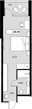 Продается 1-комн. квартира, 25.87 м²