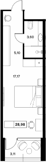 Студия, 25.87 м², 4/6 этаж, ЖК «Гостиничный комплекс Белые ночи»