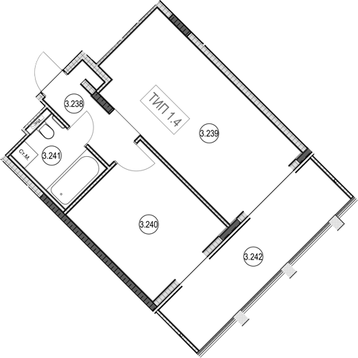 2-комн., 40.9 м², 2/9 этаж, ЖК «ГК Сан Гарден Хотел&СПА»