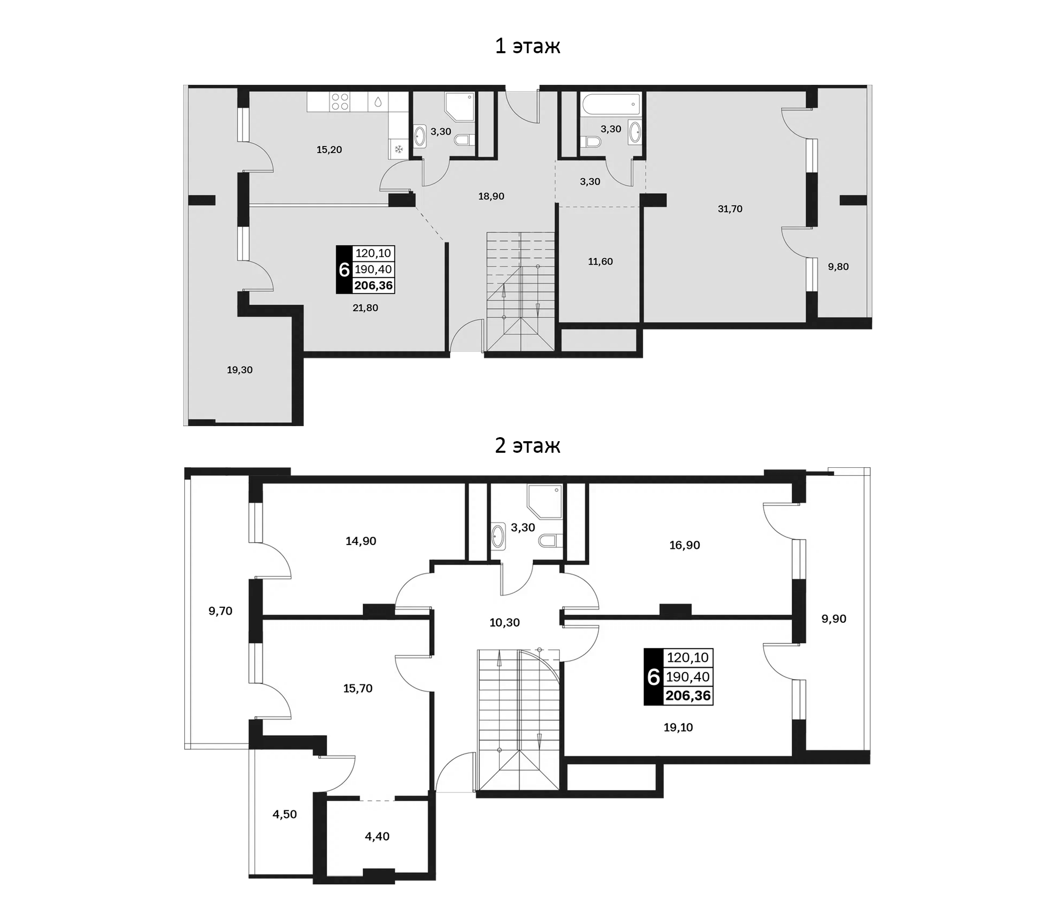 4+ комнаты, 191.4 м², 11/12 этаж, ЖК «Аксис Патриот»