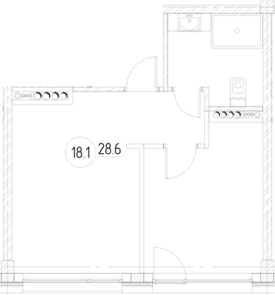 Продается 1-комн. квартира, 28.6 м²