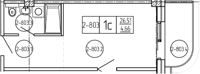 Студия, 26.51 м², 8/9 этаж, ЖК «Лучи»