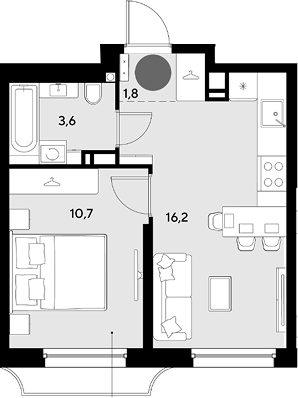 Продается 2-комн. квартира, 32.3 м²