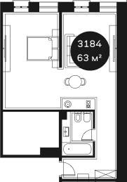 Объект, 36.85 м², 3/4 этаж, ЖК «Резиденция Волна»