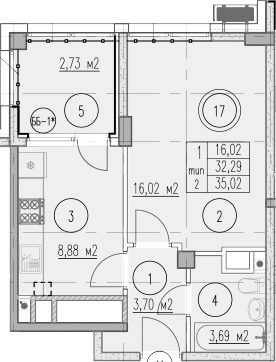 1-комн., 32.29 м², 3/9 этаж, ЖК «Agoy Park Residence by Lavicon»