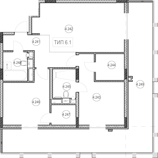 2-комн., 71.7 м², 2/9 этаж, ЖК «ГК Сан Гарден Хотел&СПА»