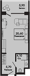 Студия, 30.4 м², 6/8 этаж, ЖК «Курортный отель Алеан Селект Агой»