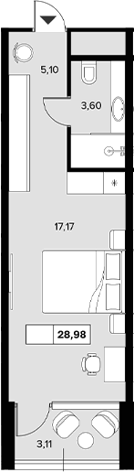 Продается 1-комн. квартира, 25.87 м²