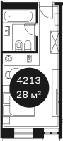 Объект, 28.03 м², 4/4 этаж, ЖК «Резиденция Волна»