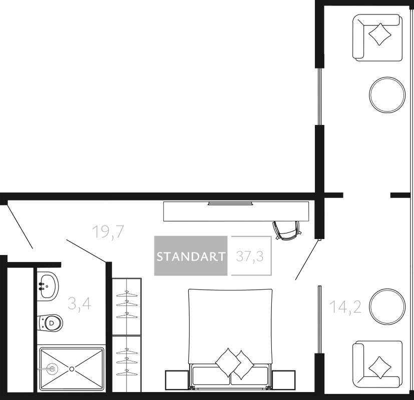 Студия, 23.1 м², 4/4 этаж, ЖК «Палаццо Де Агой»