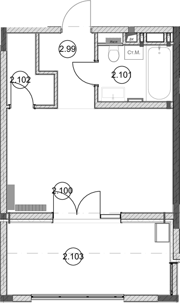 Студия, 28.6 м², 2/5 этаж, ЖК «Эден Ривьера»