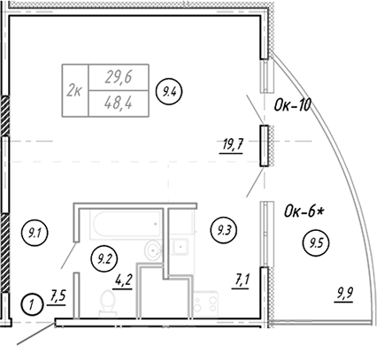 Студия, 40.5 м², 5/17 этаж, ЖК «Резиденция Ясногорская»