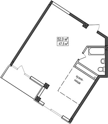 Объект, 47.5 м², 10/10 этаж, ЖК «Мармелад»
