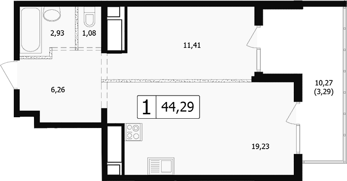 2-комн., 37.81 м², 21/24 этаж, ЖК «Парусная регата»