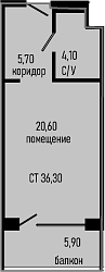 Студия, 30.4 м², 3/8 этаж, ЖК «Курортный отель Алеан Селект Агой»