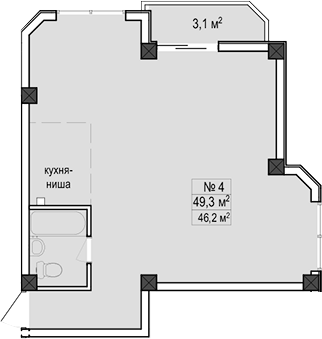 Объект, 49.3 м², 1/11 этаж, ЖК «Море»