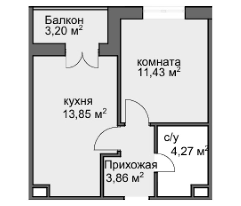 1-комн. Центральный двор