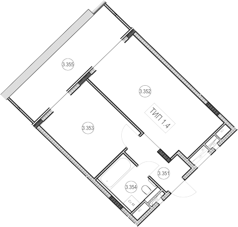 1-комн., 40.8 м², 3/9 этаж, ЖК «ГК Сан Гарден Хотел&СПА»