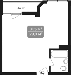 Объект, 31.5 м², 11/11 этаж, ЖК «Море»