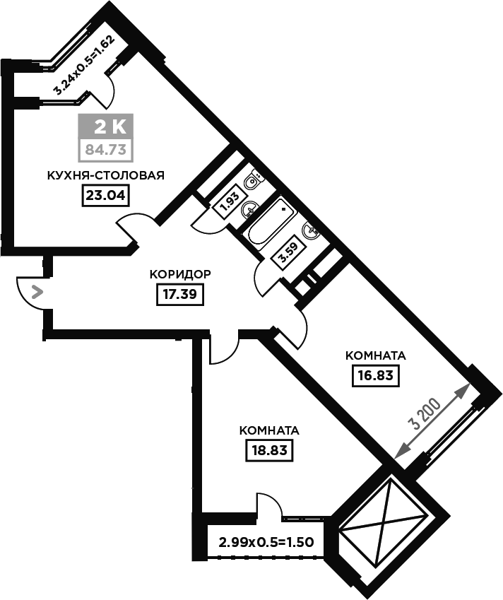 3-комн., 81.61 м², 16/21 этаж, ЖК «Сердце»