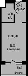 Студия, 28 м², 7/8 этаж, ЖК «Курортный отель Алеан Селект Агой»