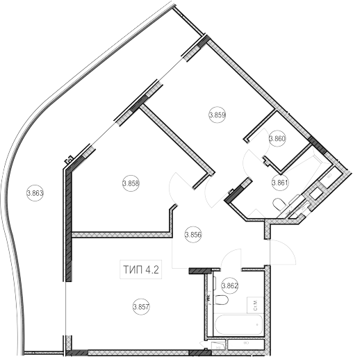 2-комн., 64.8 м², 8/9 этаж, ЖК «ГК Сан Гарден Хотел&СПА»