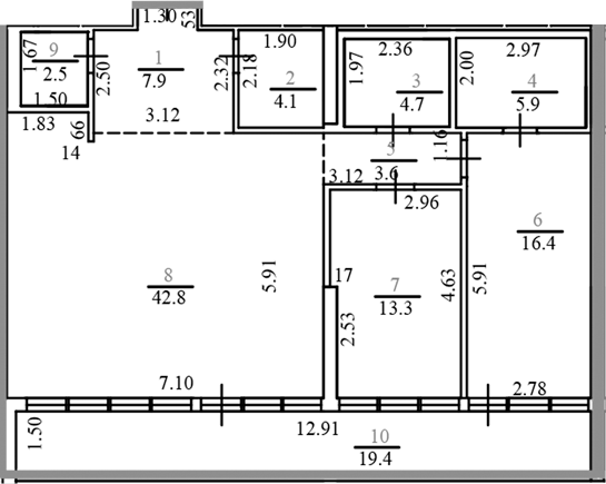 3-комн., 101.2 м², 15/15 этаж, ЖК «Гостиничный комплекс Brevis Apartments»