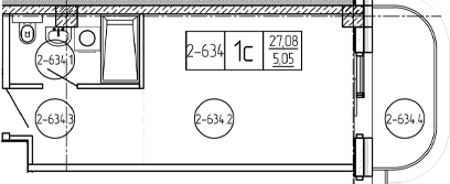 Студия, 27.08 м², 6/9 этаж, ЖК «Лучи»