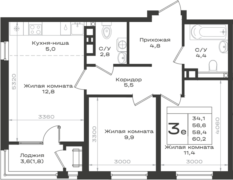 3-комн. Нагория