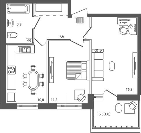 Продается 2-комн. квартира, 49.5 м²