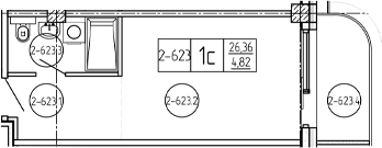 Студия, 26.76 м², 6/9 этаж, ЖК «Лучи»