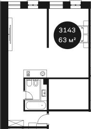 Объект, 36.85 м², 3/4 этаж, ЖК «Резиденция Волна»