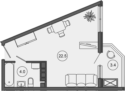 Продается 1-комн. квартира, 26.5 м²