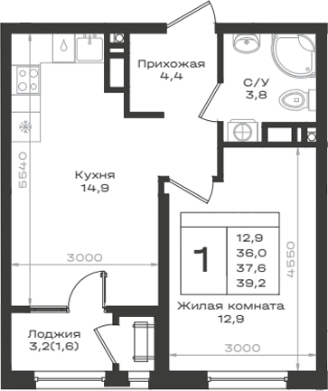 1-комн. Нагория