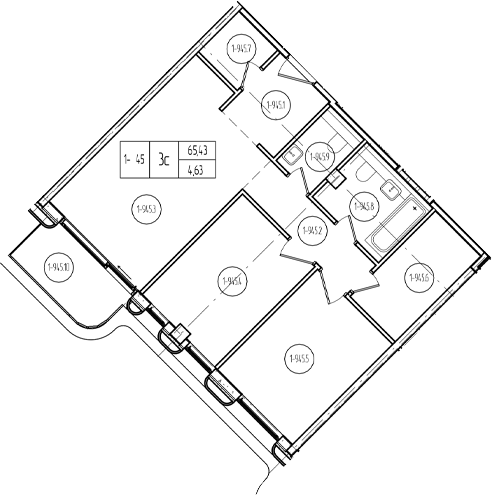 Продается 3-комн. квартира, 65.43 м²