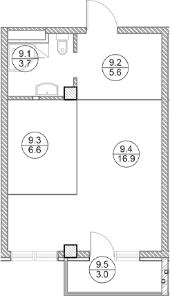 Студия, 32.8 м², 5/7 этаж, ЖК «Оливия»