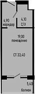 Студия, 28 м², 3/8 этаж, ЖК «Курортный отель Алеан Селект Агой»
