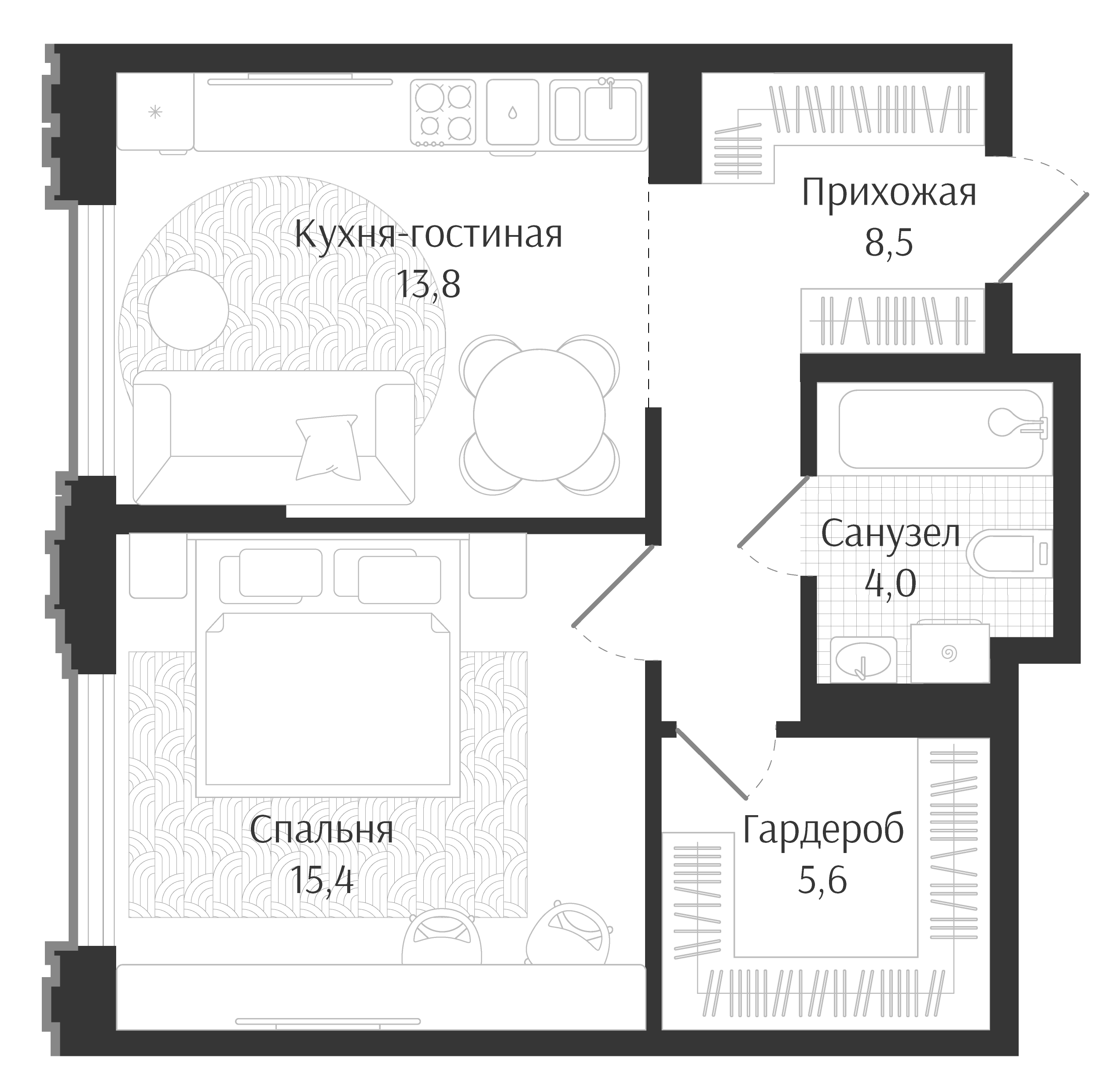 1-комн. Брют Резиденс