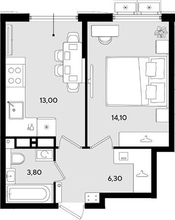 Продается 1-комн. квартира, 37.2 м²
