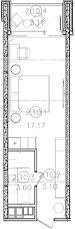 Студия, 25.87 м², 2/8 этаж, ЖК «Гостиничный комплекс Белые ночи»