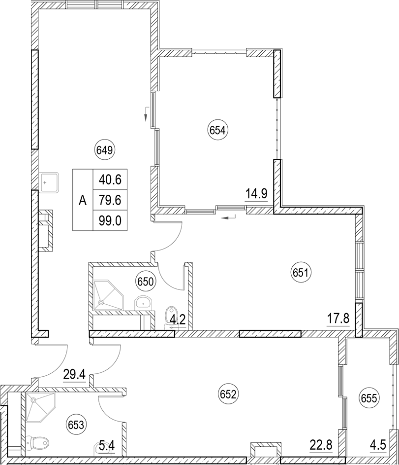 2-комн., 79.6 м², 6/10 этаж, ЖК «Cosmos Park Hotel Macesta»