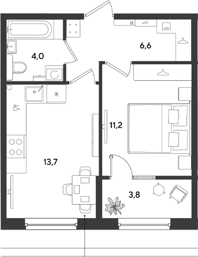 Продается 1-комн. квартира, 35.5 м²