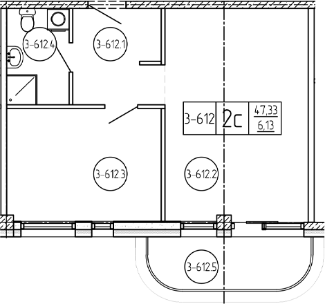 Продается 1-комн. квартира, 47.7 м²