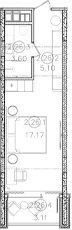 Студия, 25.87 м², 6/8 этаж, ЖК «Гостиничный комплекс Белые ночи»